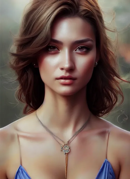 Image similar to photo of a gorgeous young woman in the style of stefan kostic, realistic, sharp focus, 8k high definition, insanely detailed, intricate, elegant, art by stanley lau and artgerm