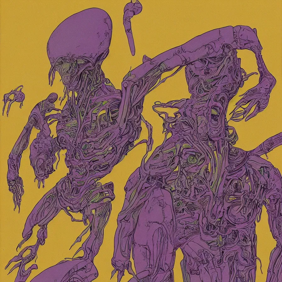 Image similar to ( an alien, record jacket design ) by mœbius