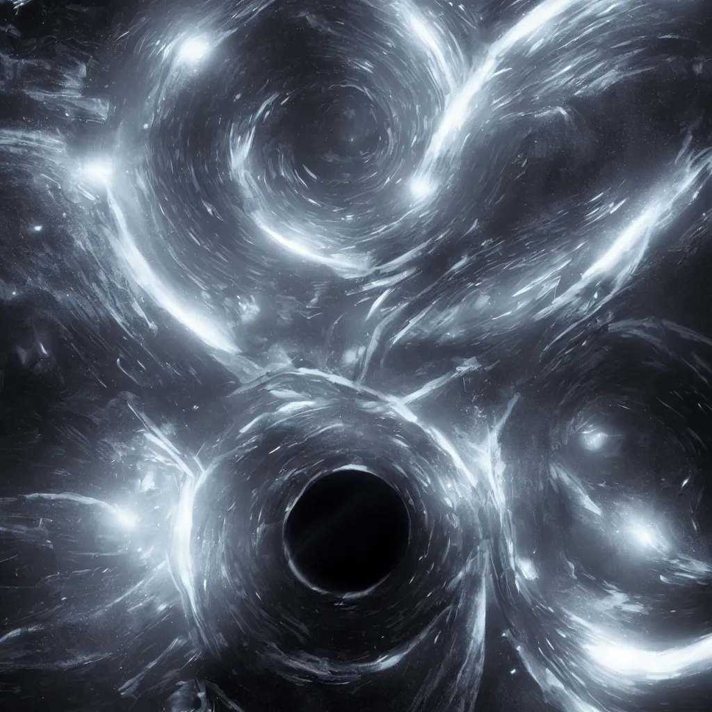 Image similar to a chaos void with infinite possibilities of unknown origin in the great void of space, sci - fi, black hole, photo realistic, unreal engine 5,