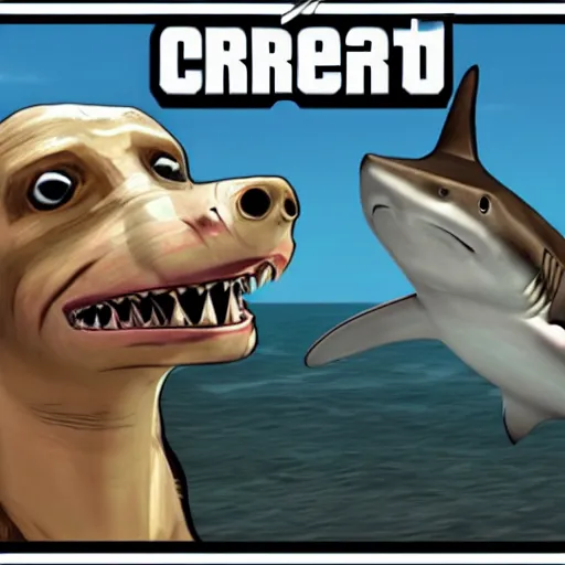 Prompt: a shark commiting grand theft auto