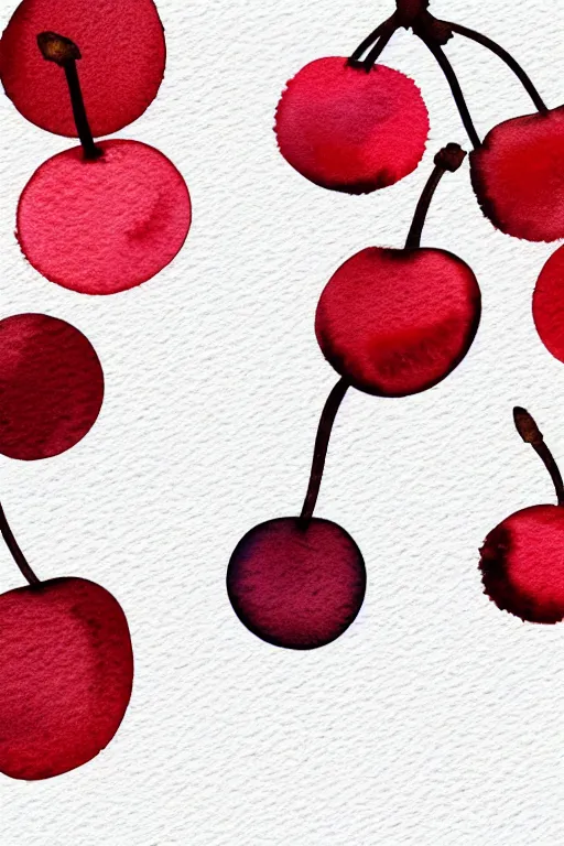 Prompt: minimalist watercolor art of a cherry, illustration, vector art