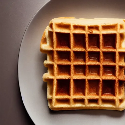 Image similar to deconstructed waffle, michelin star, minimalist, delicious, sophisticated,