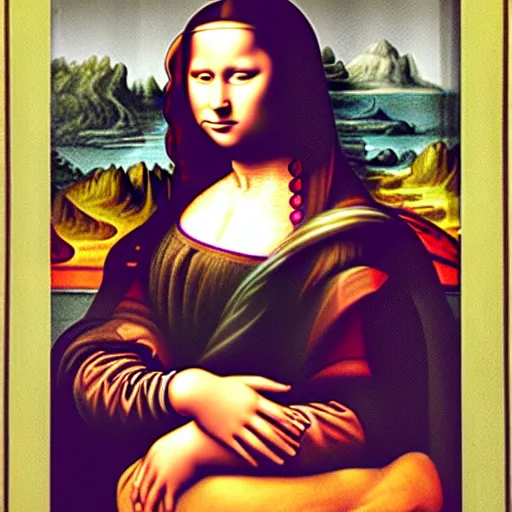 Image similar to A renaissance African woman in the same pose as the Mona Lisa, in the style of renaissance Leonardo Da Vinci