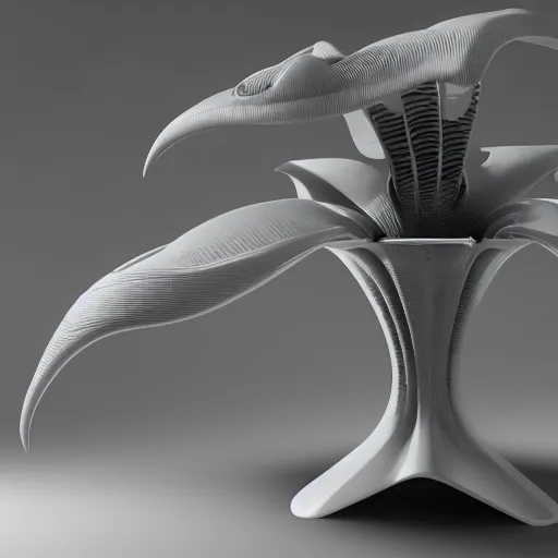 Image similar to xenomorph biomorphic futuristic toilet designed by santiago calatrava, octane 8 k 3 d render