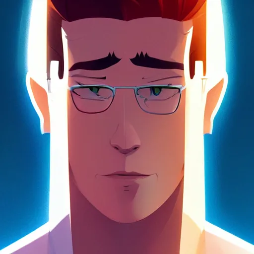 Image similar to face icon stylized minimalist the new adventures of johnny quest, loftis, cory behance hd by jesper ejsing, by rhads, makoto shinkai and lois van baarle, ilya kuvshinov, rossdraws global illumination