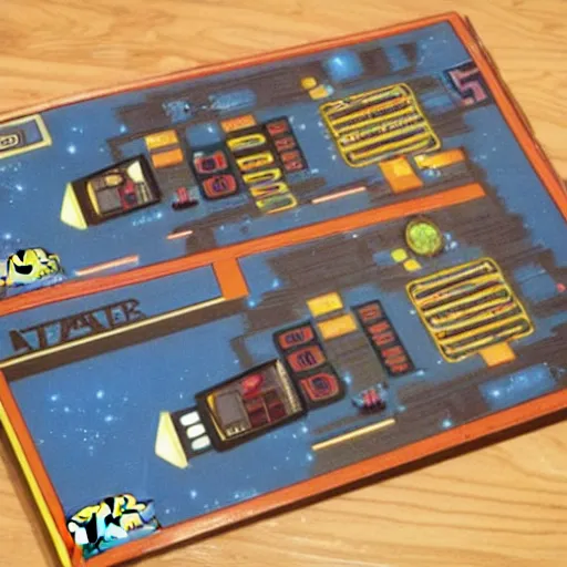 Prompt: 1 9 8 0 s - era tabletop electronic game version of atari's star wars arcade game