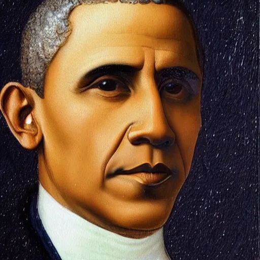 Image similar to painting of barack obama by leonardo davinci