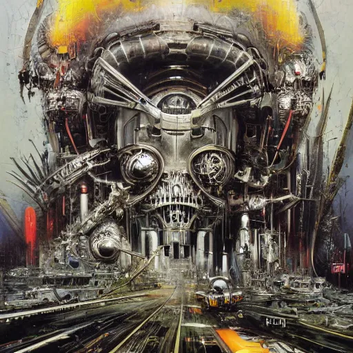 Image similar to album cover art, japanese magazine covers, by daniel kirk, by john berkey, by hr giger, hd, hyper detailed, 4 k