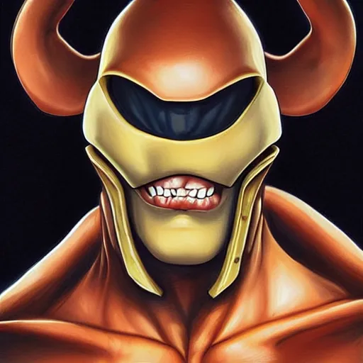 Image similar to earthworm jim as a doomguy, by artgerm