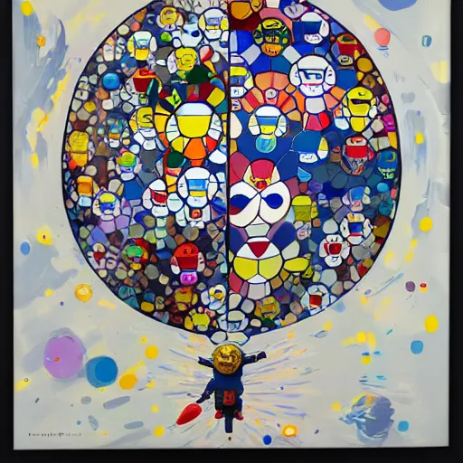 Image similar to astronaut painting by takashi murakami