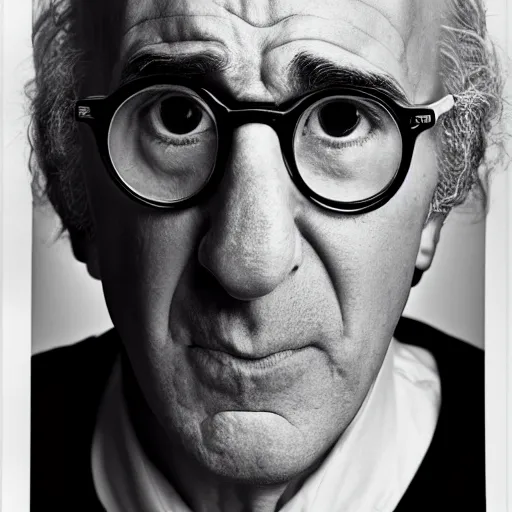 Image similar to portrait of angry Larry David by Martin Schoeller