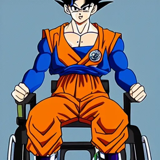 KREA - goku in a wheel chair power over 9000 disabled