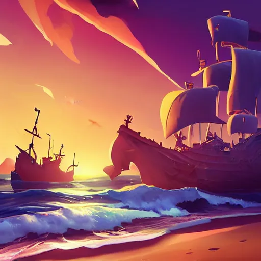 Image similar to painting treasure on sea of thieves game smooth median photoshop filter cutout vector, behance hd by jesper ejsing, by rhads, makoto shinkai and lois van baarle, ilya kuvshinov, rossdraws global illumination