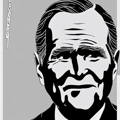 Image similar to George H.W. Bush, by Tsutomu Nihei, highly detailed, 8K