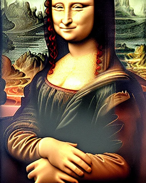 Monalisa with Cat Graphic · Creative Fabrica