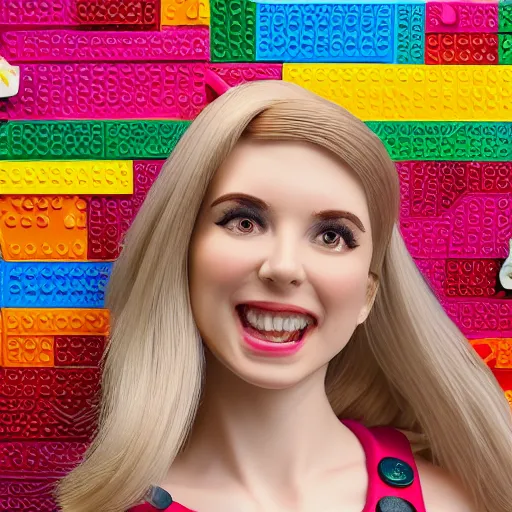 Prompt: amouranth as a lego figure, 4k, high detail, high-resolution photograph, professional photography, ultra-detail, lego