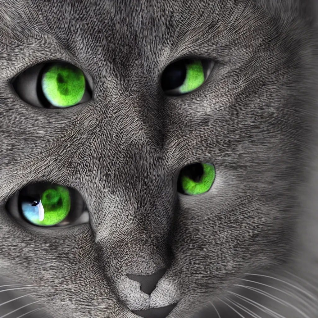 Image similar to 3 d octane render of ultra realistic cat eyeballs, trending on artstation