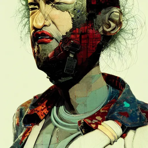 Image similar to prompt : soviet punk portrait soft light painted by james jean and katsuhiro otomo and erik jones, inspired by akira anime, smooth face feature, intricate oil painting, high detail illustration, sharp high detail, manga and anime 1 9 9 9