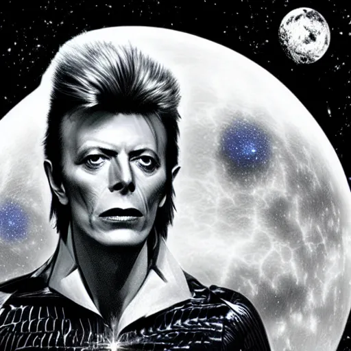 Prompt: bowie in space