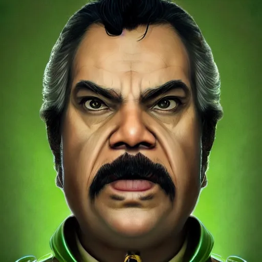 Image similar to hyper realistic, realistic - anime, portrait, beautifully rendered, italian garb the future, dune, caricature, luis guzman as luigi wearing green, painted by wlop, artgerm, dishonored 2,