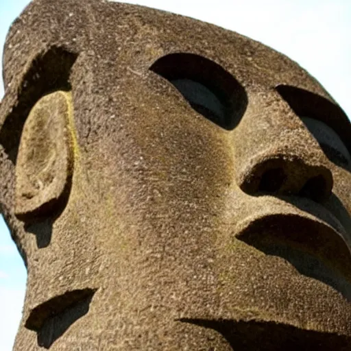 Prompt: Front Facing Easter Island Head Emoji