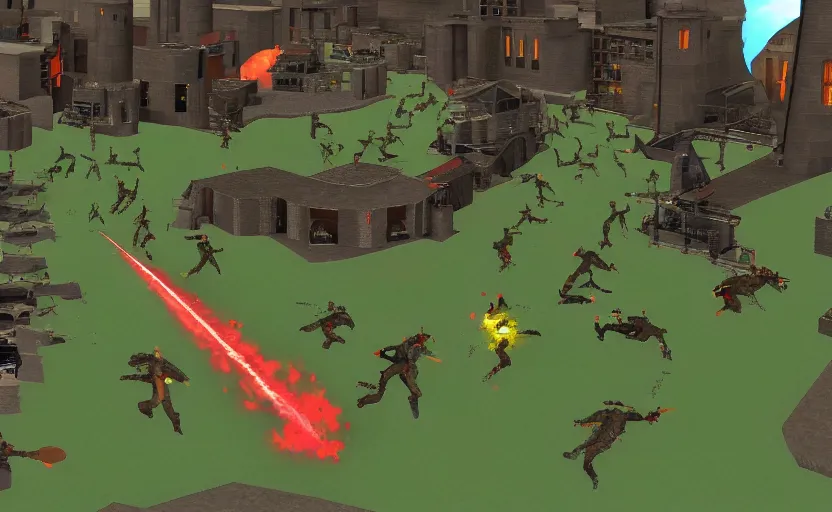 Prompt: Nuclear warfare in runescape