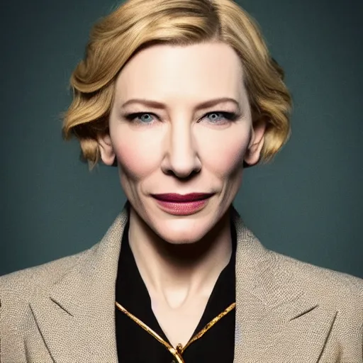 Prompt: portrait of cate blanchett in the style ok ukiyo-3