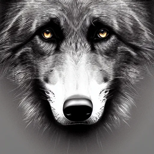 Prompt: black wolf portrait, ultra realistic illustration, intricate, elegant, highly detailed, digital painting, artstation