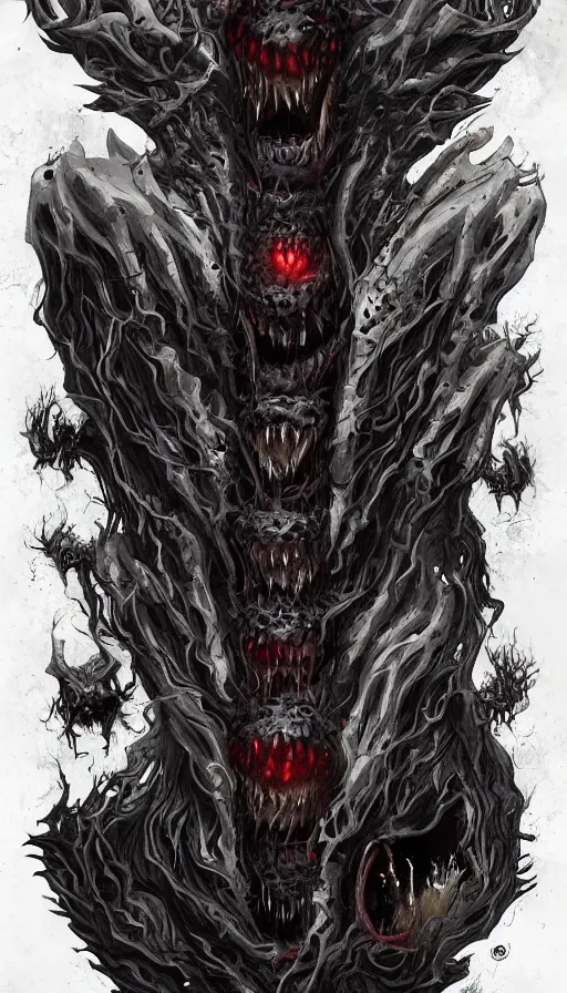 Image similar to a storm vortex made of many demonic eyes and teeth, by artstation