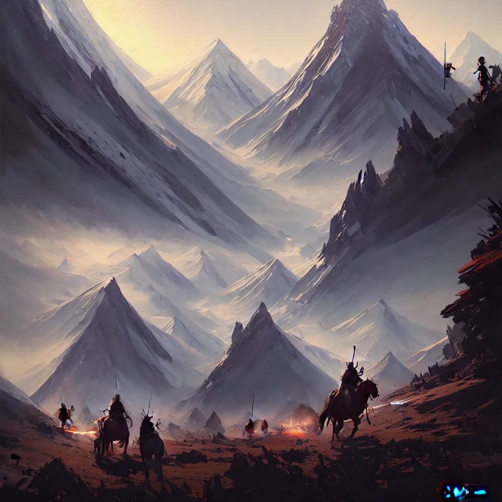 Image similar to tengri, painting by greg rutkowski