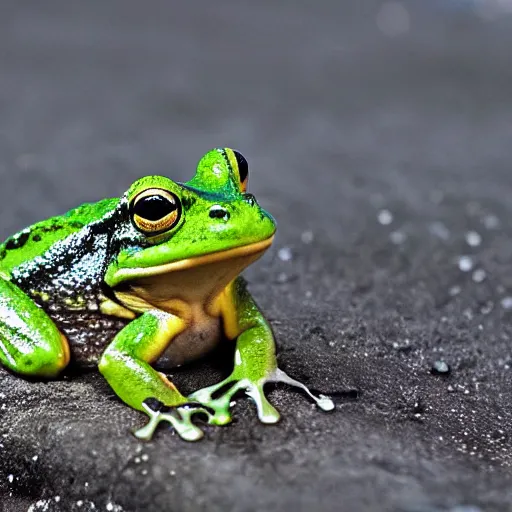 Image similar to melting frogs, dramatic photo