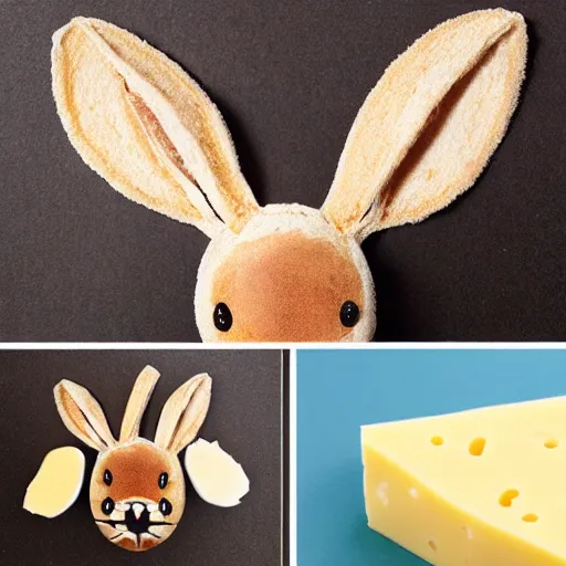 Image similar to rabbit made out of cheese