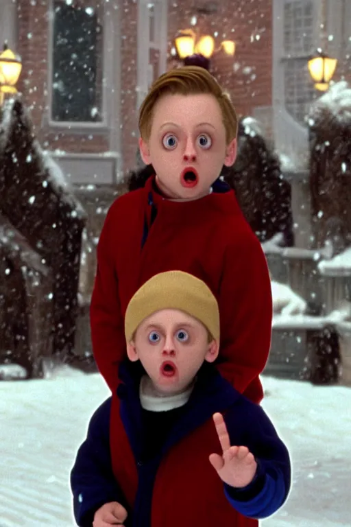 Prompt: Kieran Culkin as Kevin McCallister in 'Home Alone 2' (1992), movie still frame,, isometric 3d, ultra hd, character design by Mark Ryden and Pixar and Hayao Miyazaki, unreal 5, DAZ, hyperrealistic, octane render, cosplay, RPG portrait, dynamic lighting, intricate detail, summer vibrancy, cinematic