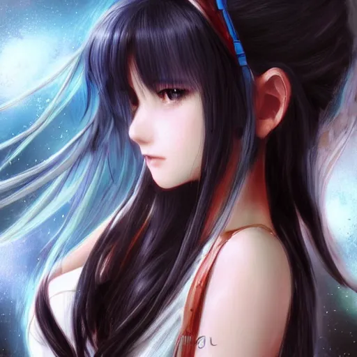 Image similar to beautiful rinoa by wang ling wlop,