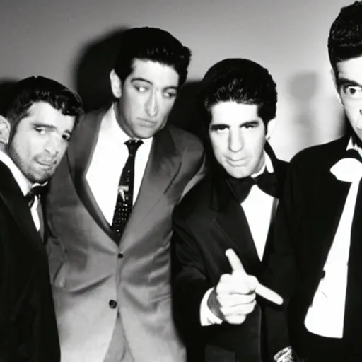 Prompt: Dean Martin performs on stage with the beastie boys