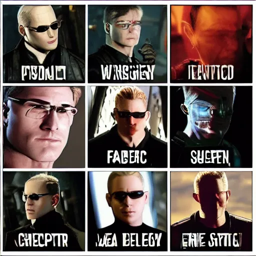 Image similar to D&D alignment chart for Albert Wesker