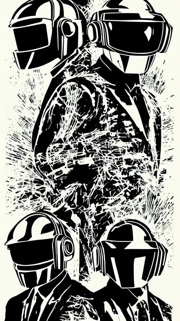 Image similar to Daft Punk concert poster by mcbess, full colour print, Techno concert advert, DAFT PUNK CONCERT 24 Aout 2022