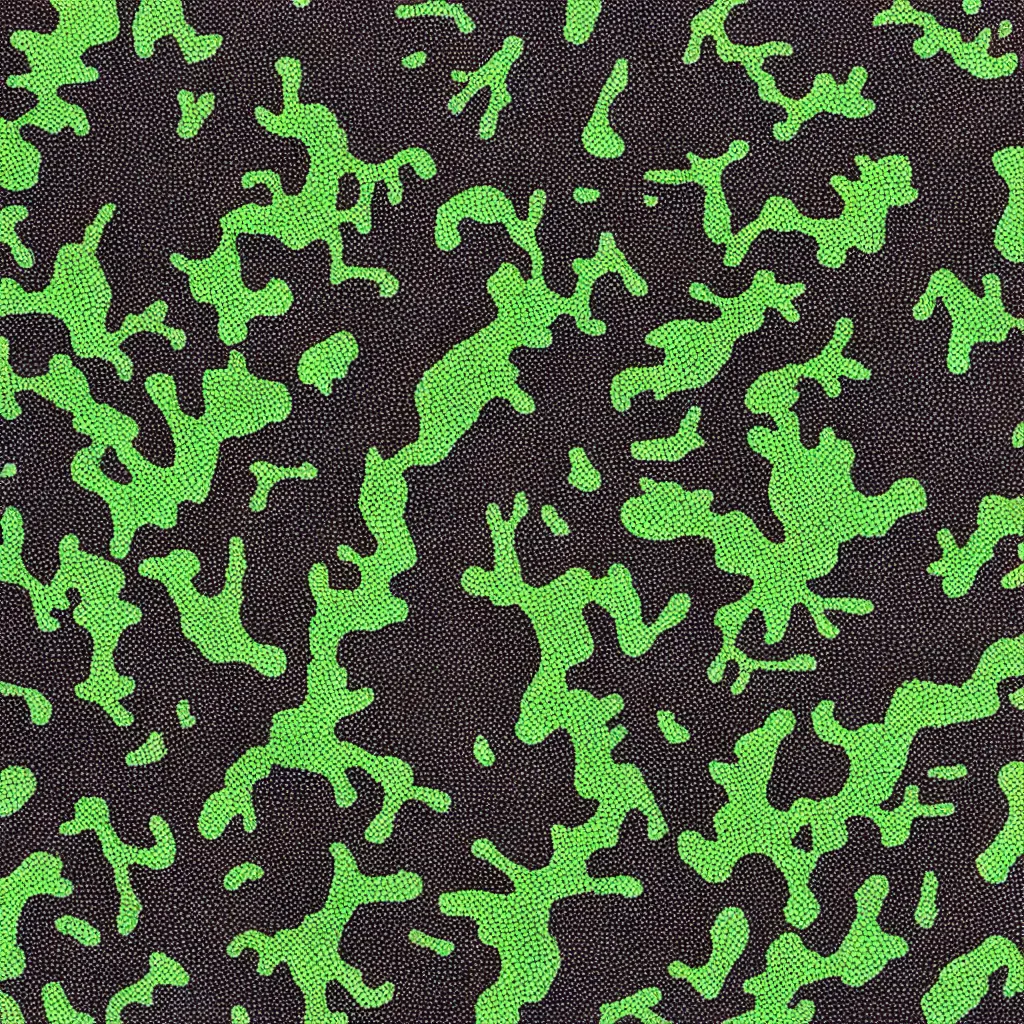 Image similar to shape of toads, camouflage pattern, camo made of frogs, minimal, abstract, acrylic, oil, clay, stipples, stippling, glitch, datamosh, data, cybernetic, splotches, painting, dark, eerie