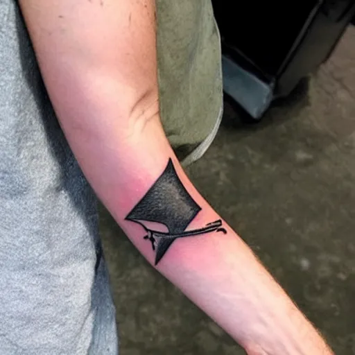 Prompt: tattoo of a small hatchet axe on the forearm