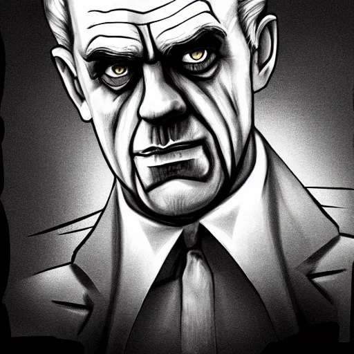 Image similar to Portrait illustration of Boris Karloff in the style of Dagonball Z