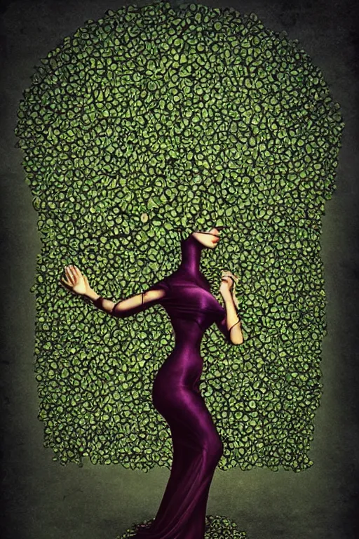 Image similar to beautiful elegant women made of oil and vines by rik oostenbroek, contrasted color, full body