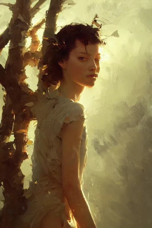 Image similar to tree, oil painting, sunlit, paint texture, digital painting, highly detailed, artstation, sharp focus, illustration, concept art, ruan jia, charlie bowater, tom bagshaw, norman rockwell