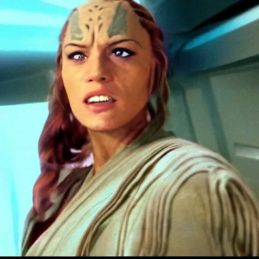 Image similar to still frame of the rock cosplaying as leah from star wars