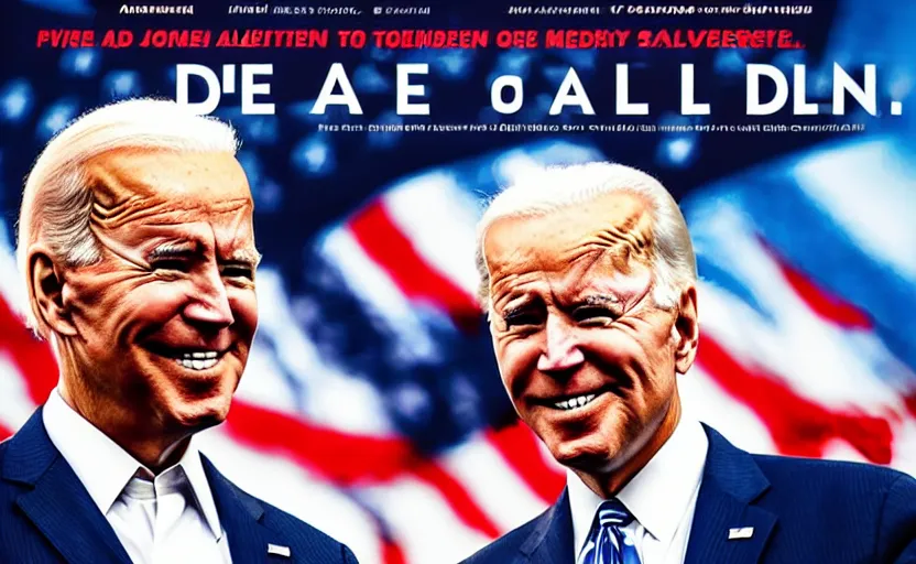 Prompt: Joe Biden movie poster 2022 illegal alien invasion