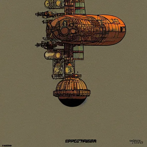 Image similar to space station above Jupiter in the style of Moebius and Ashley wood