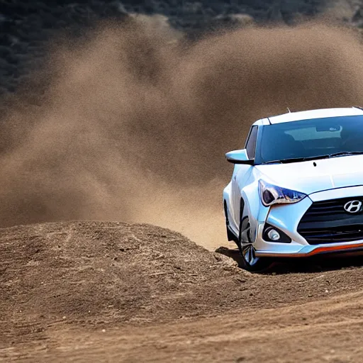 Image similar to a hyundai veloster on a motocross jump