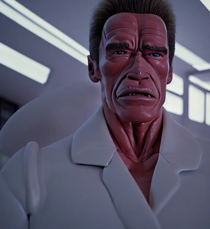 Prompt: realistic aesthetic highly detailed photography of arnold schwarzenegger in akira scene, characters with hyperrealistic highly detailed faces. from akira by katsuhiro otomo and alejandro hodorovski and denis villeneuve and gregory crewdson style with many details by mike winkelmann and vincent di fate in sci - fi style. volumetric natural light hyperrealism photo on dsmc 3 system