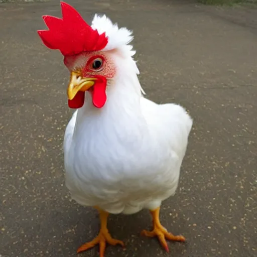 Image similar to photo of a cute chicken dressed as a prisioner