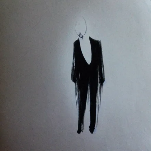 Image similar to rorsach inkblot slenderman ghost illustration by Dholl