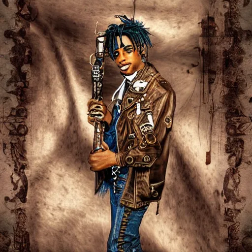 Image similar to playboi carti in steampunk style digital art 4 k the detailed super realistic